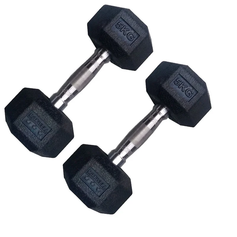 Product image 1 for دمبل مکسول مدل شش ضلعی 5کیلوگرمی بسته دو عددی